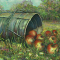 Harvest with red apples