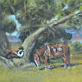 resting cowboy painting a study